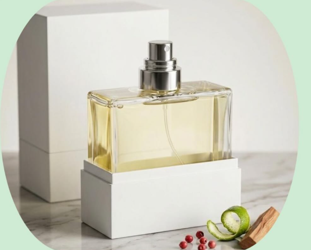 Frasco de perfume Essence Verde Aura